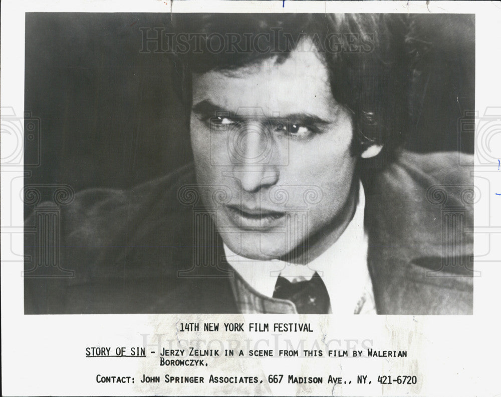 1976 Press Photo Jerzy Zelnik Story of Sin actor movie - Historic Images