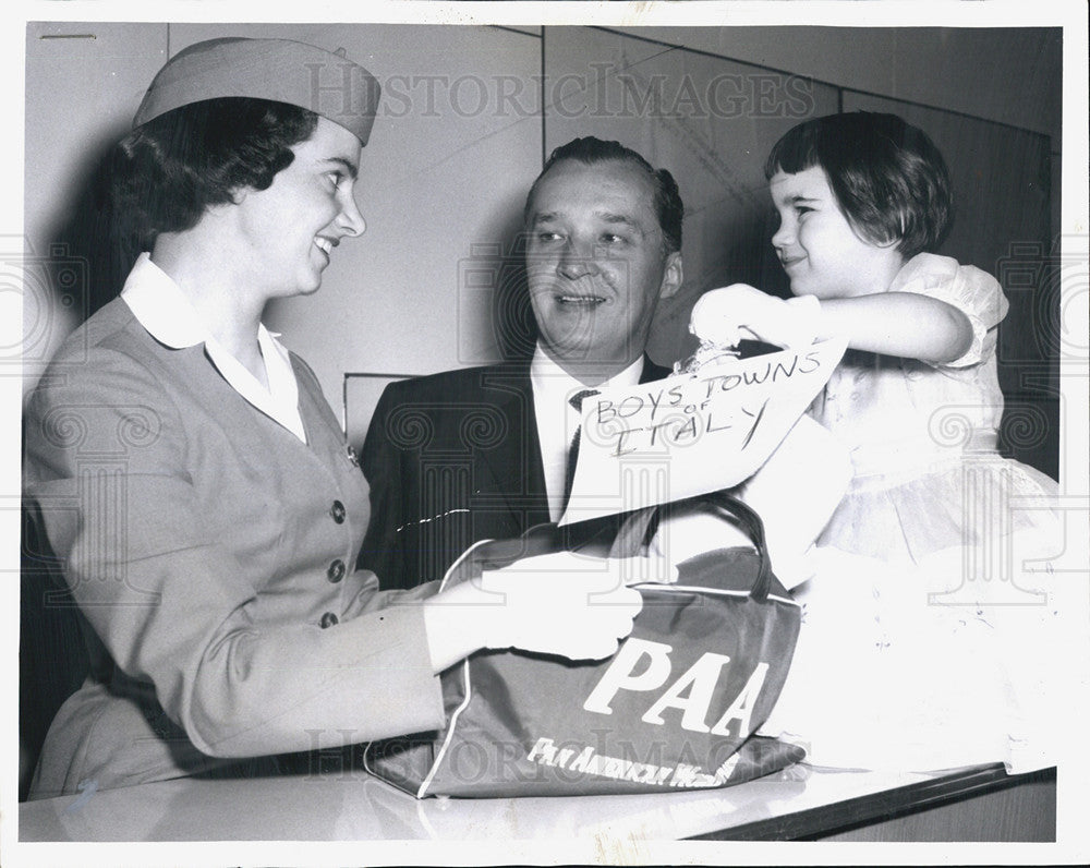 1957 Press Photo Michael Notaro Illinois chairman Boys Towns Debbie Franzese 4 - Historic Images