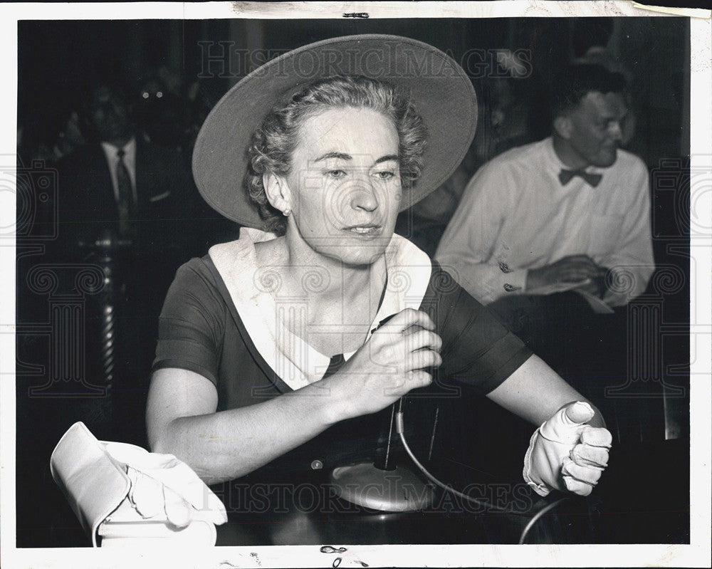 1955 Press Photo Juvenile Delinquency Hearing Margaret O&#39;Malley As Witness - Historic Images