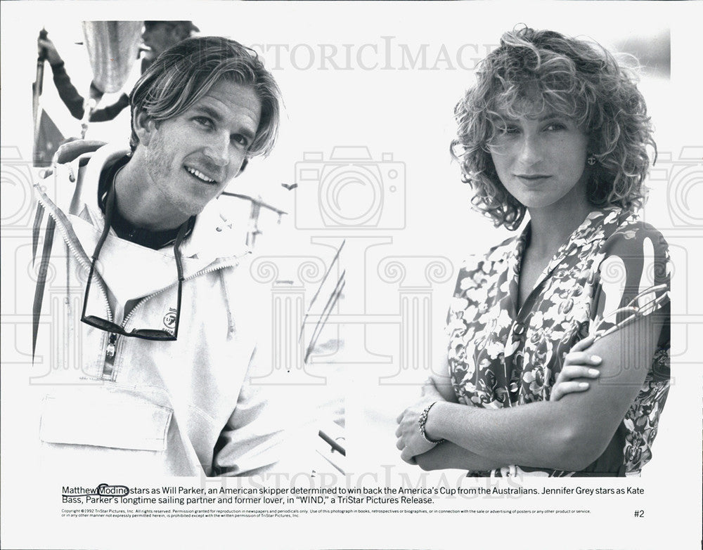 1993 Press Photo Matthew Modine as Will Parker and Jennifer Grey as Kate Bass - Historic Images