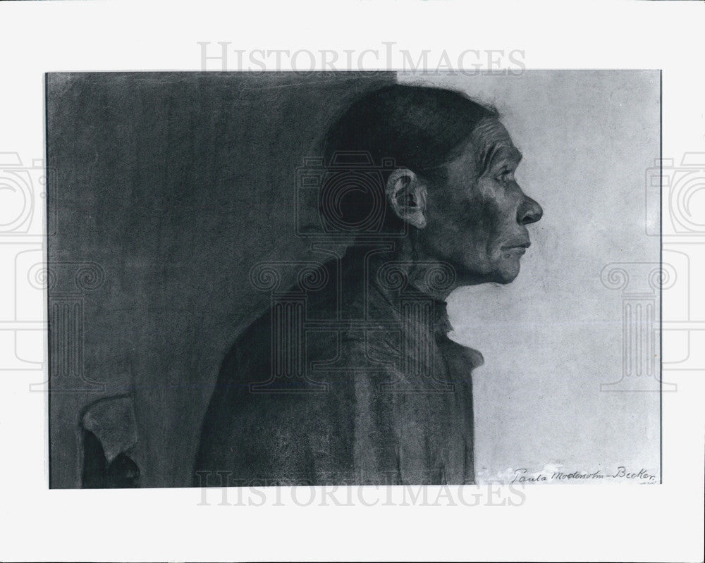 1978 Press Photo Artist Modersohn Becker&#39;s Painting Portrait of a Phesant Woman - Historic Images