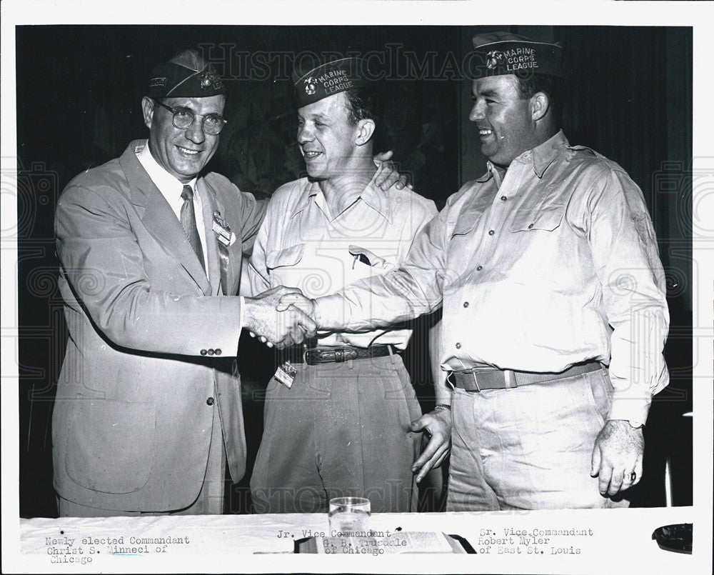 Press Photo Marine Corp League Officers - Historic Images