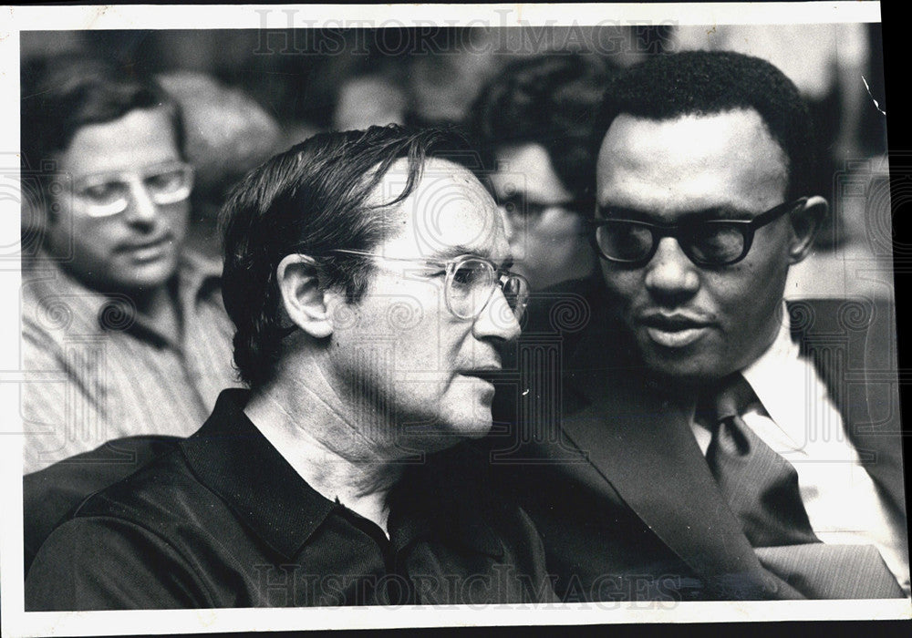 Press Photo Chicago Attorney Newton Minow Treasurer Joseph Bertrand Miami Beach - Historic Images