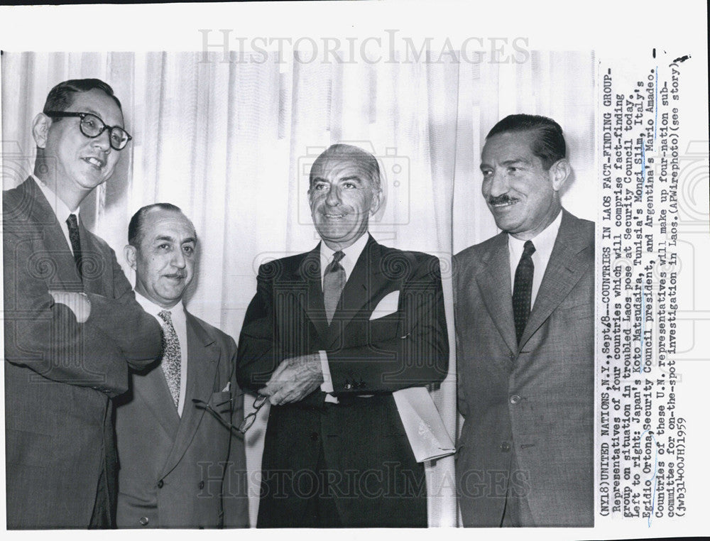 1959 Press Photo Japan&#39;s KMatsudairia,Tun. M Slim,Italy E Ortona - Historic Images