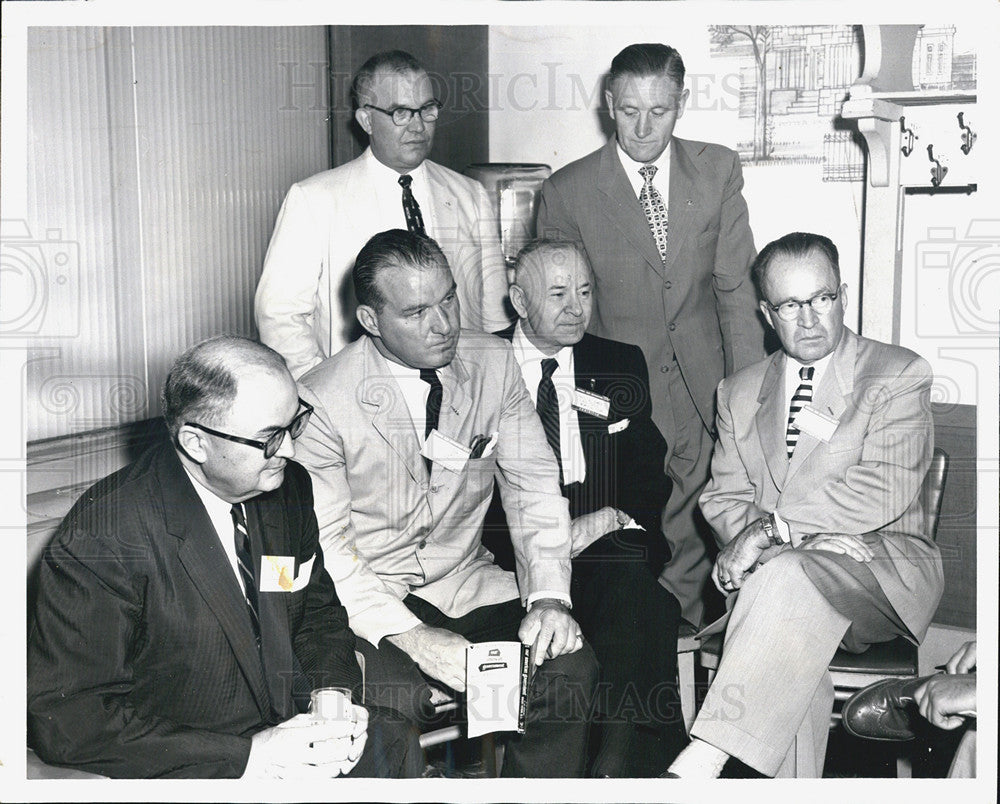 1956 Press Photo Ed Mitchell, Patman, Cuneo, National Food Distributors Assoc. - Historic Images