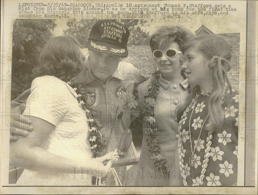 1969 Press Photo Apollo 10 astronaut Thomas P Stafford and  family - Historic Images