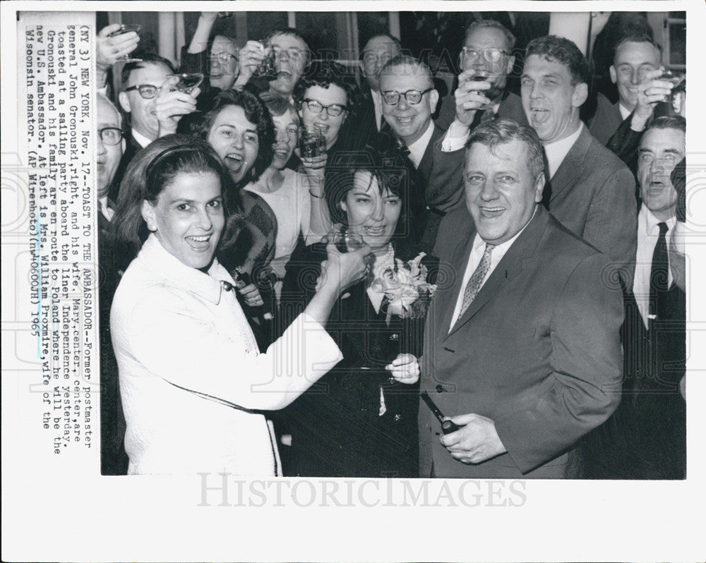 1965 Press Photo Former Postmaster gen John Gronouski and wife Mary - Historic Images