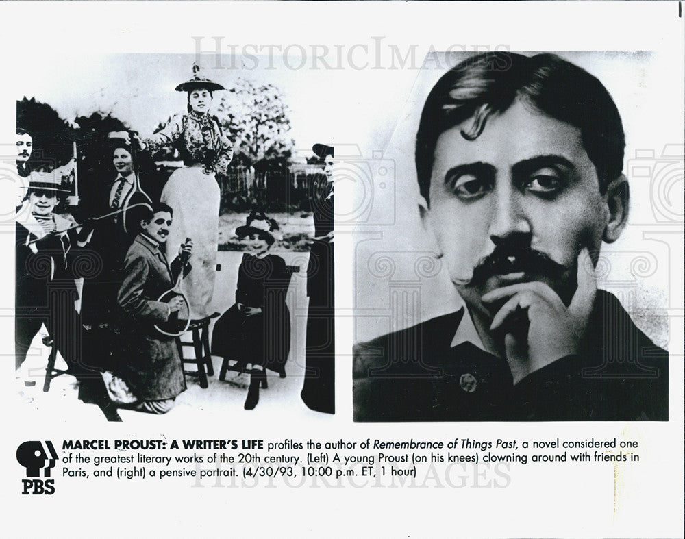 1993 Press Photo Marcel Proust: A writer&#39;s Life, profiles a young Proust. - Historic Images