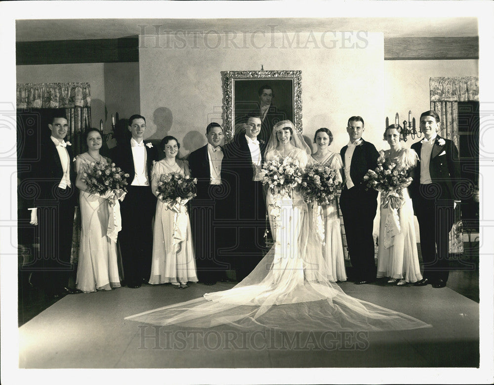 1933 Press Photo Price Wedding Party - Historic Images