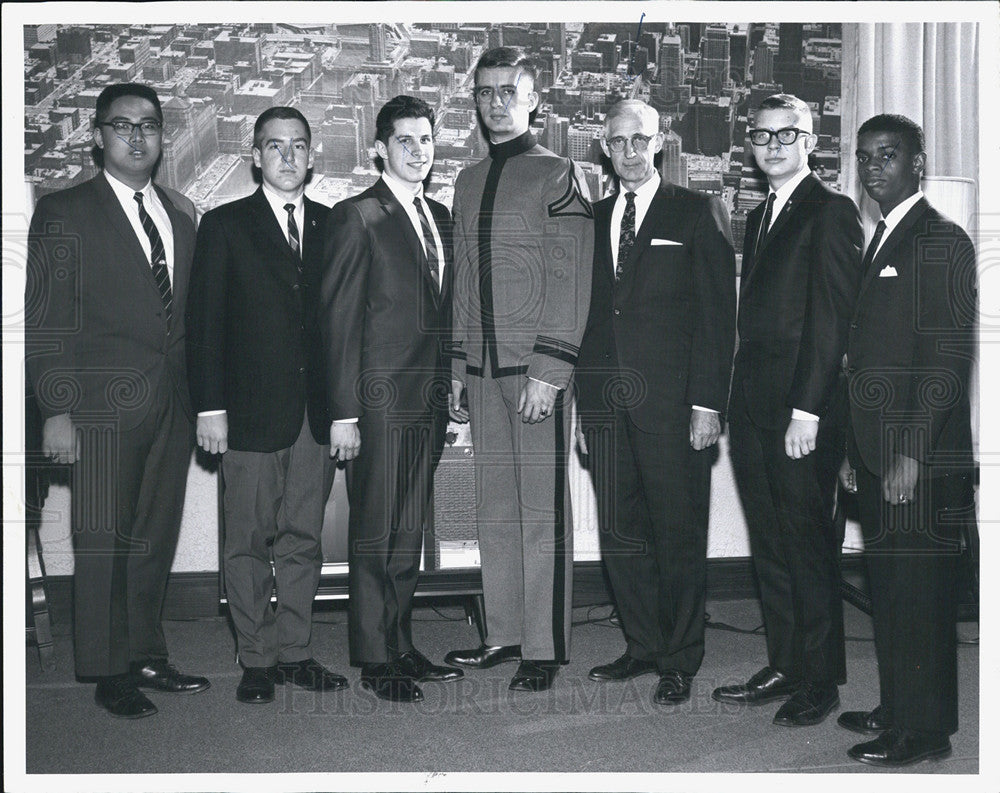 1967 Press Photo &quot;Lane Tech High School West Point Scholarship holders&quot; - Historic Images