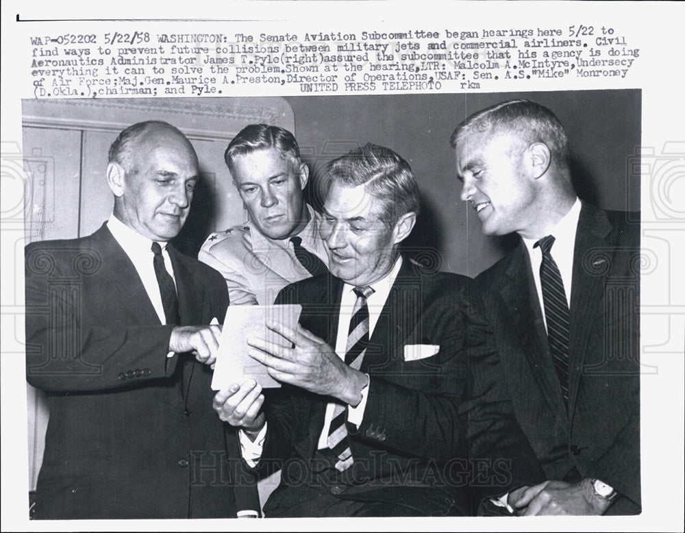 1958 Press Photo Senate Aviation Subcommittee - Historic Images