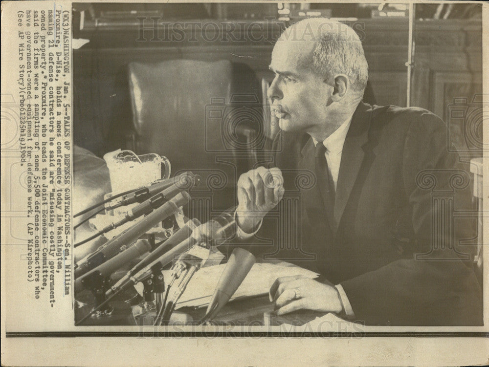 1968 Press Photo William Proxmire/Senator Wisconsin/US Congress - Historic Images