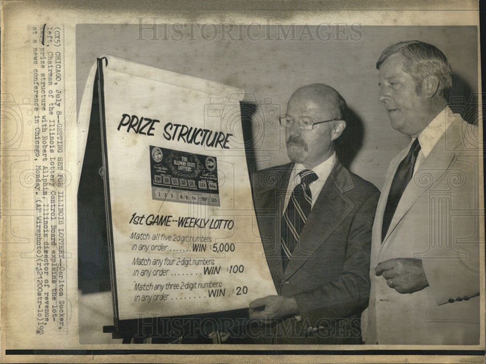 1970 Press Photo Carlton Zucker Chairman of the Illinois Lottery Control Board - Historic Images