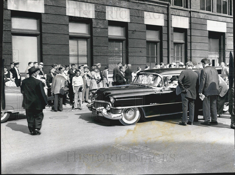 1955 Press Photo Molotov arrives at Swift and Co. plant - Historic Images