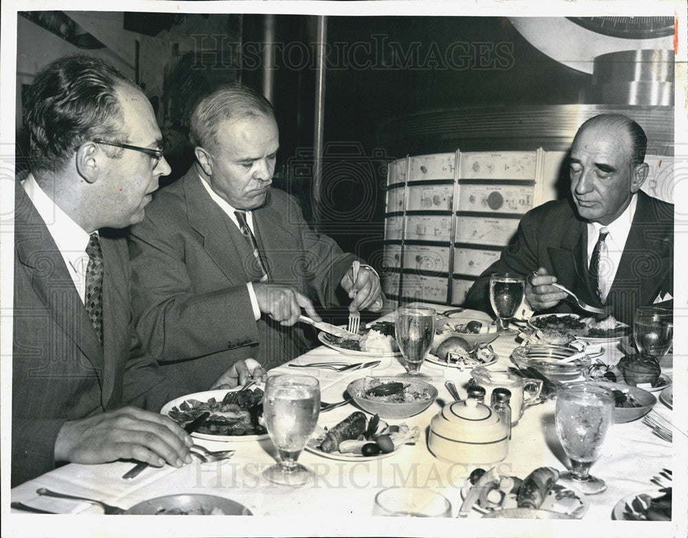 1955 Press Photo Vyacheslav Molotov/Soviet Foreign Minister/Major Lenox Lohr - Historic Images