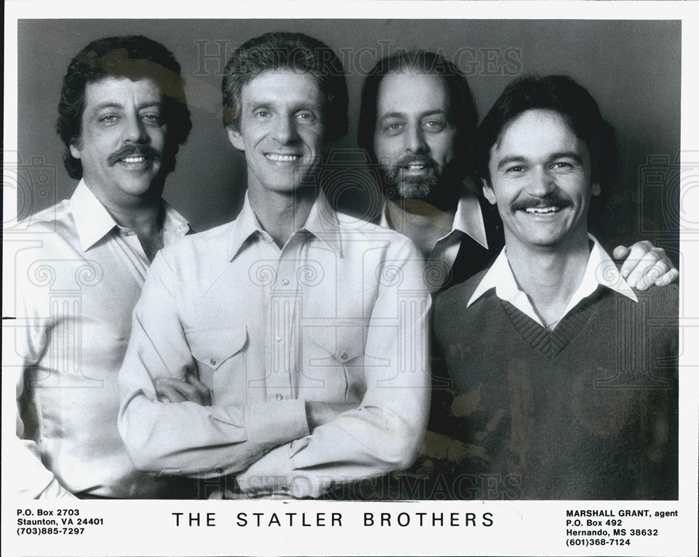 1985 Press Photo Statler Brothers/American Country Music Vocal Group - Historic Images