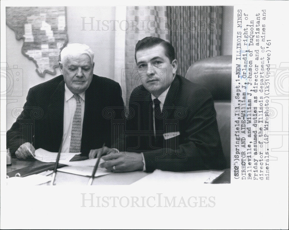 1961 Press Photo Illinois Mines Director William J. Orlandi - Historic Images