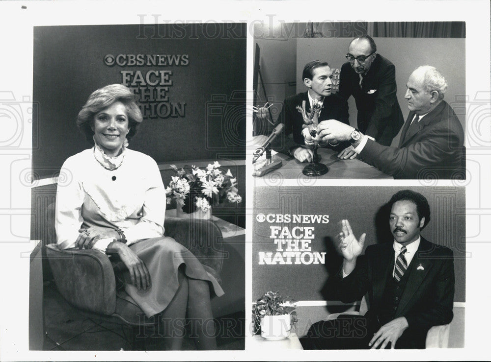 1984 Press Photo CBS News "Face the Nation" interview and discussion. - Historic Images