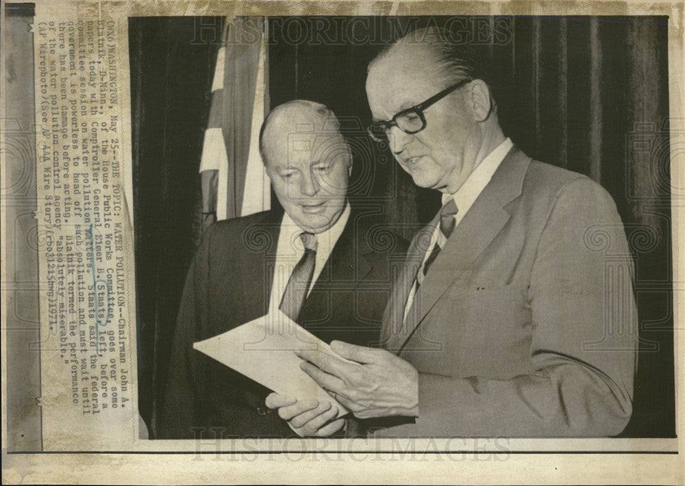 1971 Press Photo John A. Blatnik of the House Public Works Committee - Historic Images