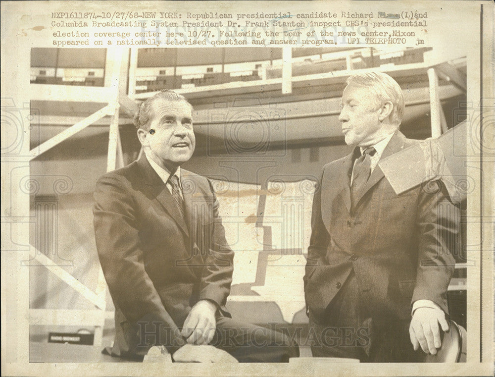 1968 Press Photo Republican presidential candidate and Dr. Frank Stanton - Historic Images