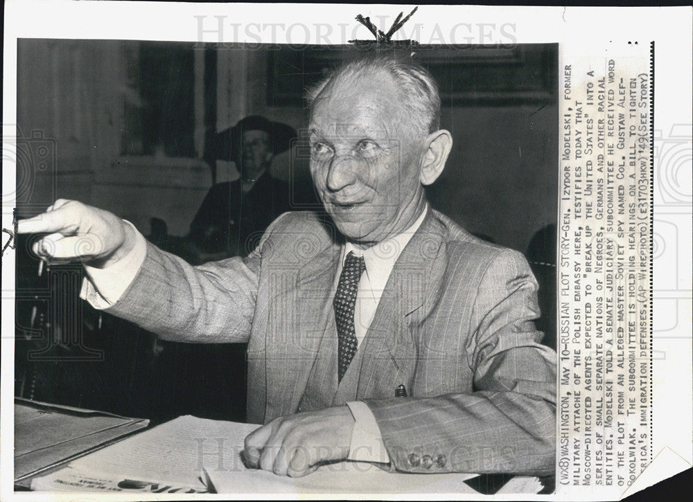 1949 Press Photo Izydor Modelski, testifies that Moscow expected to Break up - Historic Images