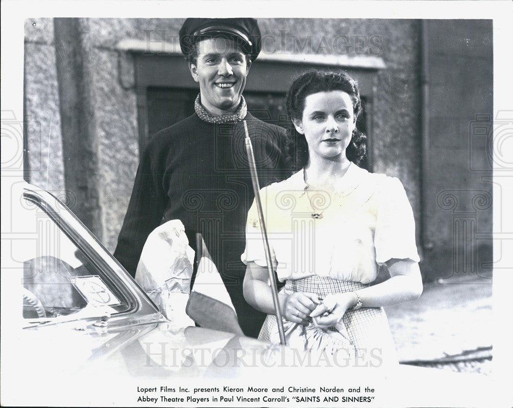 Press Photo Kieron Moore and Christine Norden &quot;Saints and Sinners&quot; - Historic Images