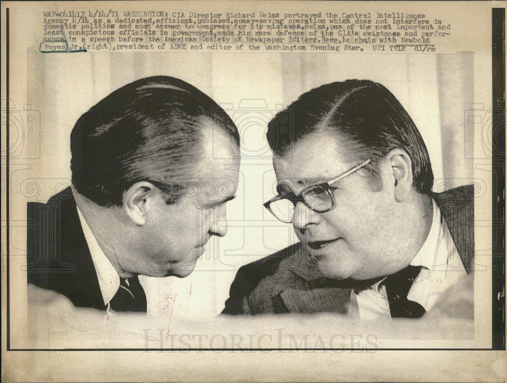 1971 Press Photo President Nixon With Newbold Noyes President ASNE and Editor - Historic Images