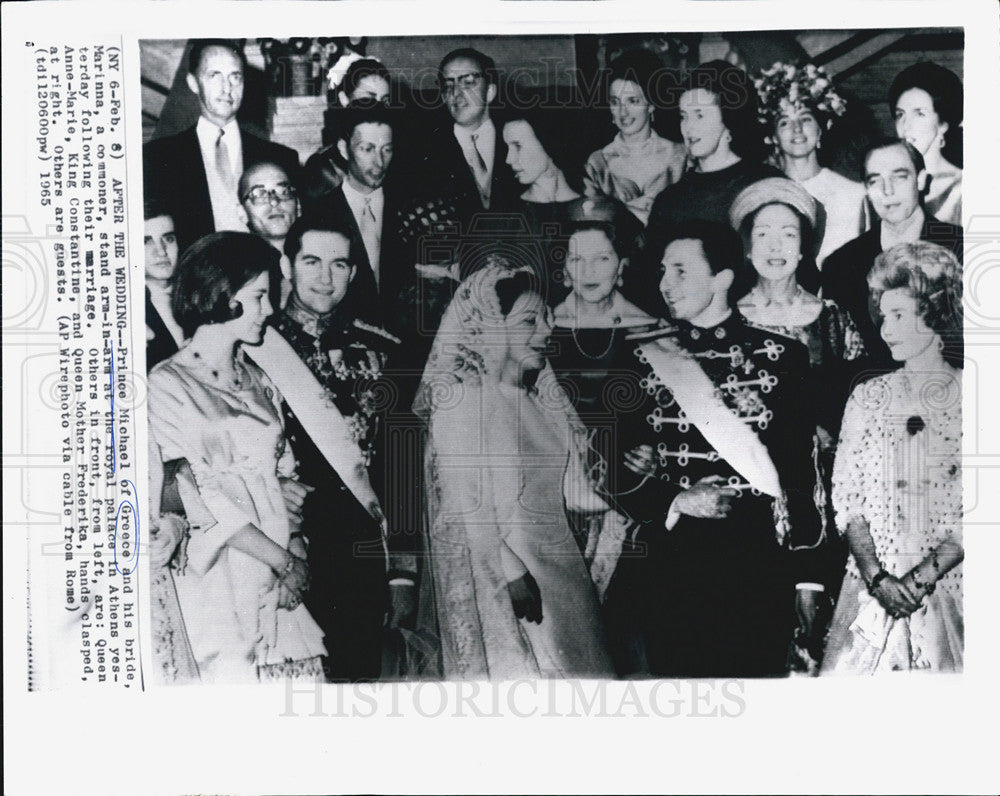 1965 Press Photo Prince Michael of Greece and his bride Marinna - Historic Images