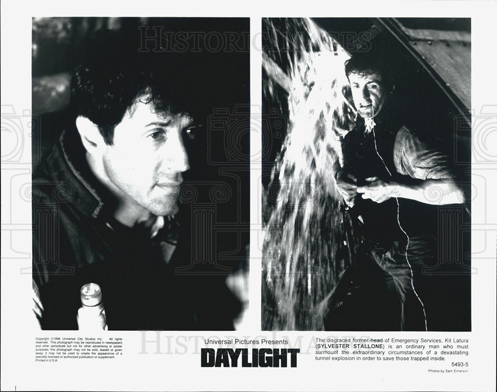 1996 Press Photo Sylvester Stallone in &quot;Daylight&quot; - Historic Images