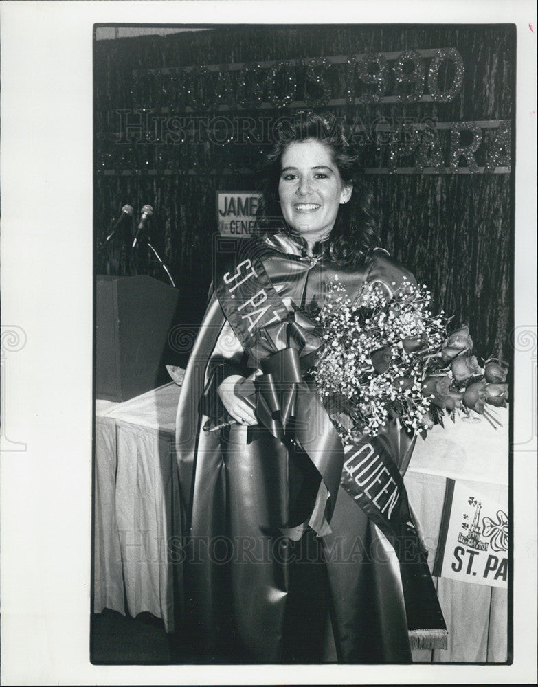 1990 Press Photo Cara Margaret Nolan, 1990 St. Patrick&#39;s Day Queen - Historic Images