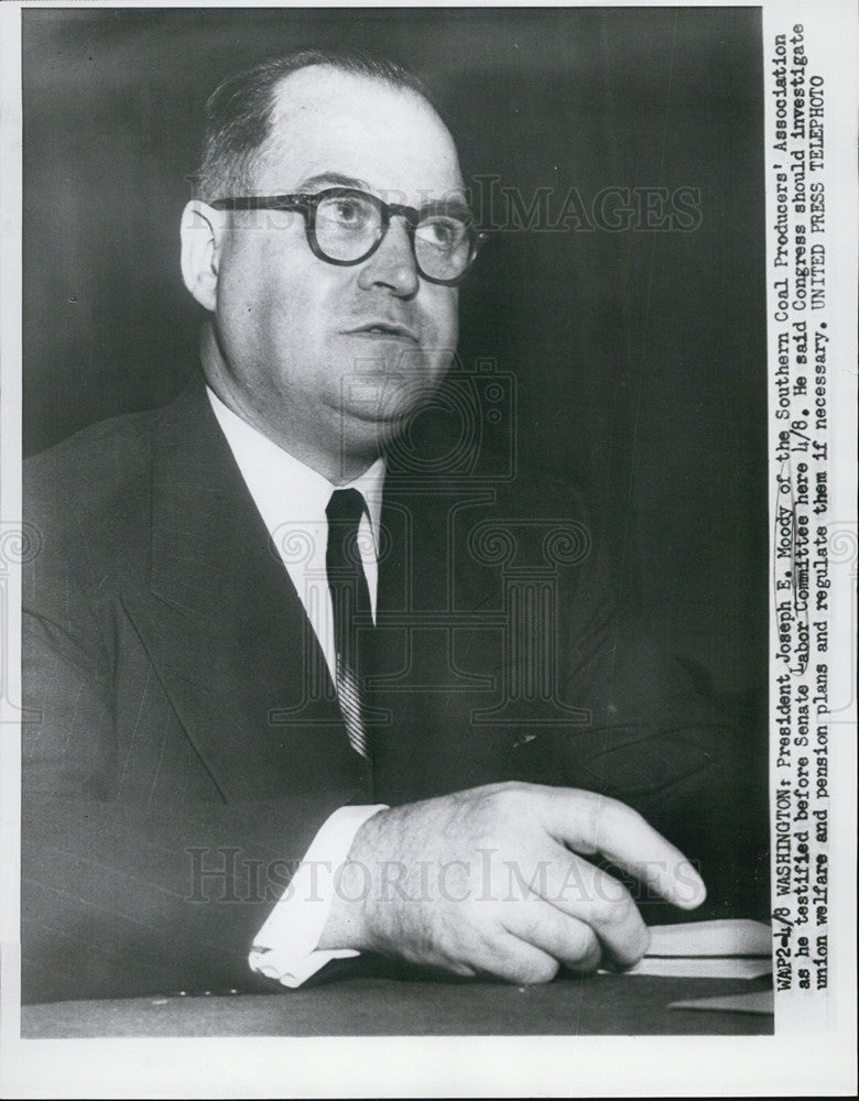 Press Photo Joseph E. Moody, President fo Coal Producers&#39; Assoc. - Historic Images