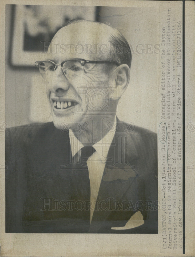 1966 Press Photo John S Moore Managing editor of The Dayton Journal Herald - Historic Images