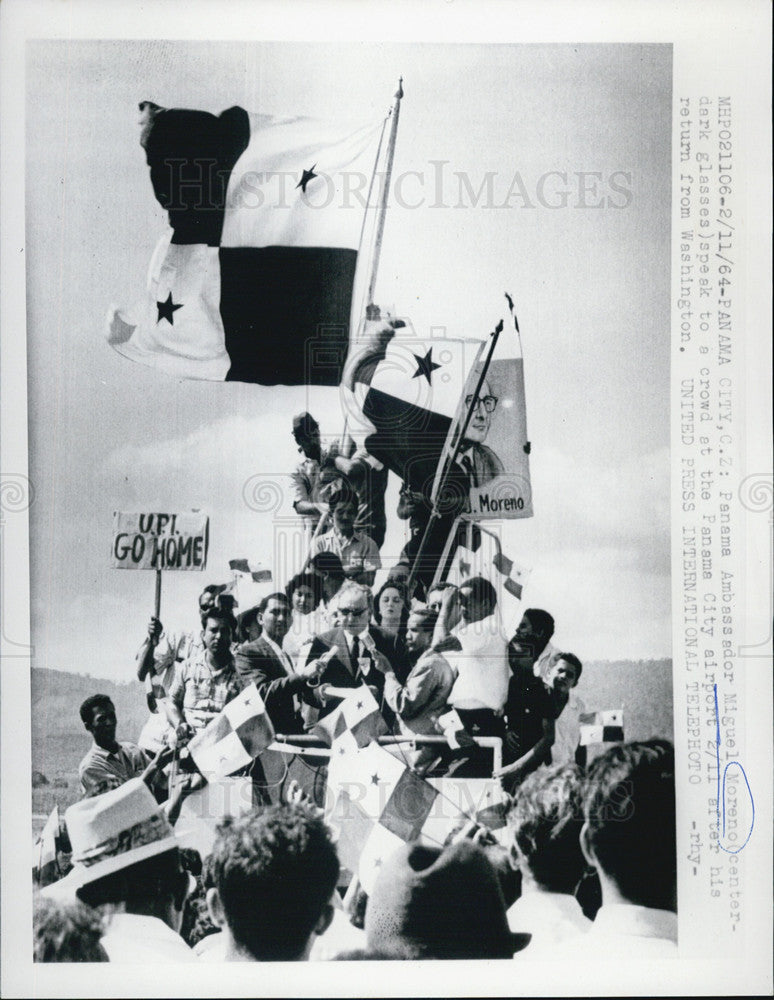 1964 Press Photo Panama Ambassador Miguel Moreno - Historic Images