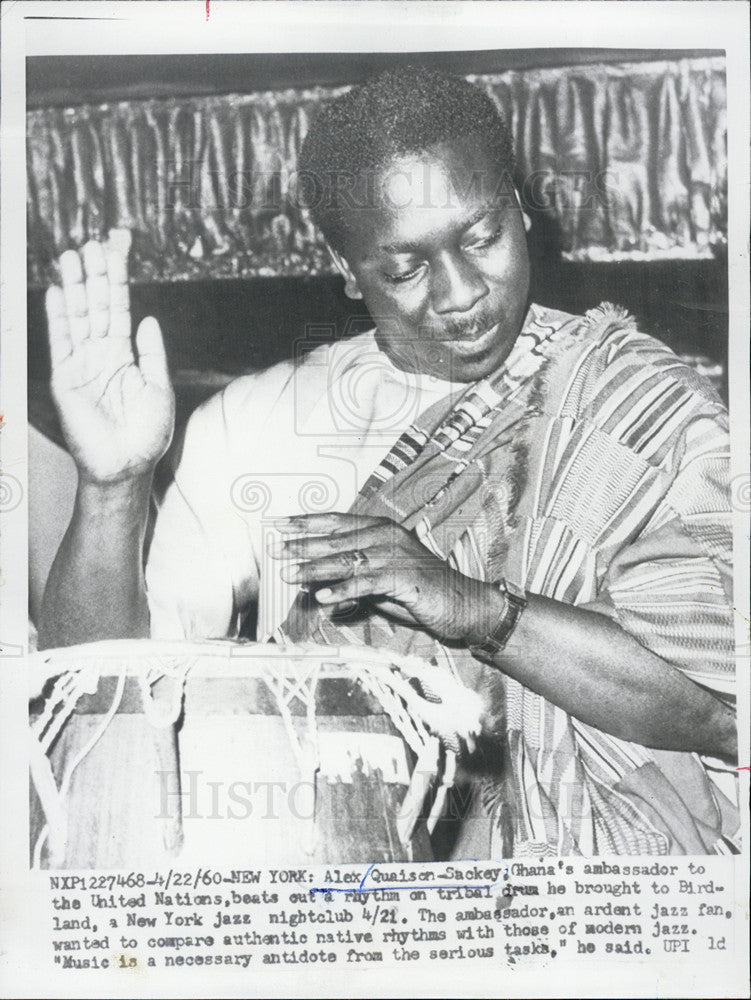1960 Press Photo Alex Quaison Sackey Ghana Ambassador UN - Historic Images