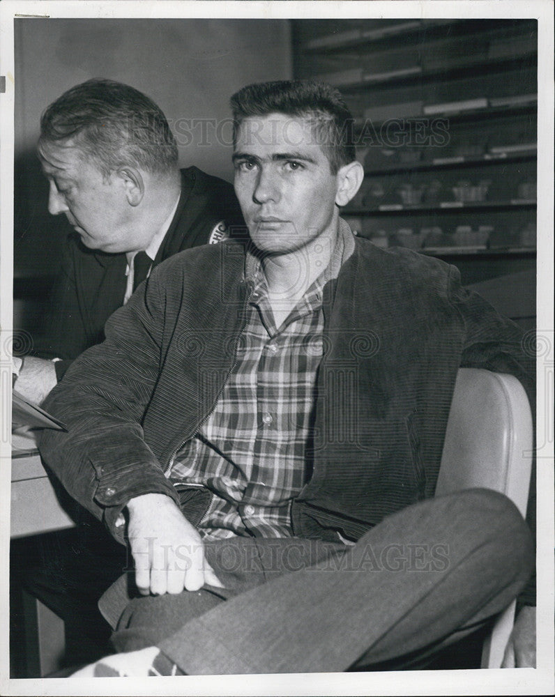 1961 Press Photo Jack Potts arrested for holding up four restaurants - Historic Images