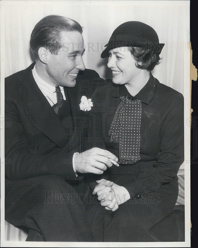 1935 Press Photo Douglas Montgomery and Geraldine (Betty) Wall - Historic Images