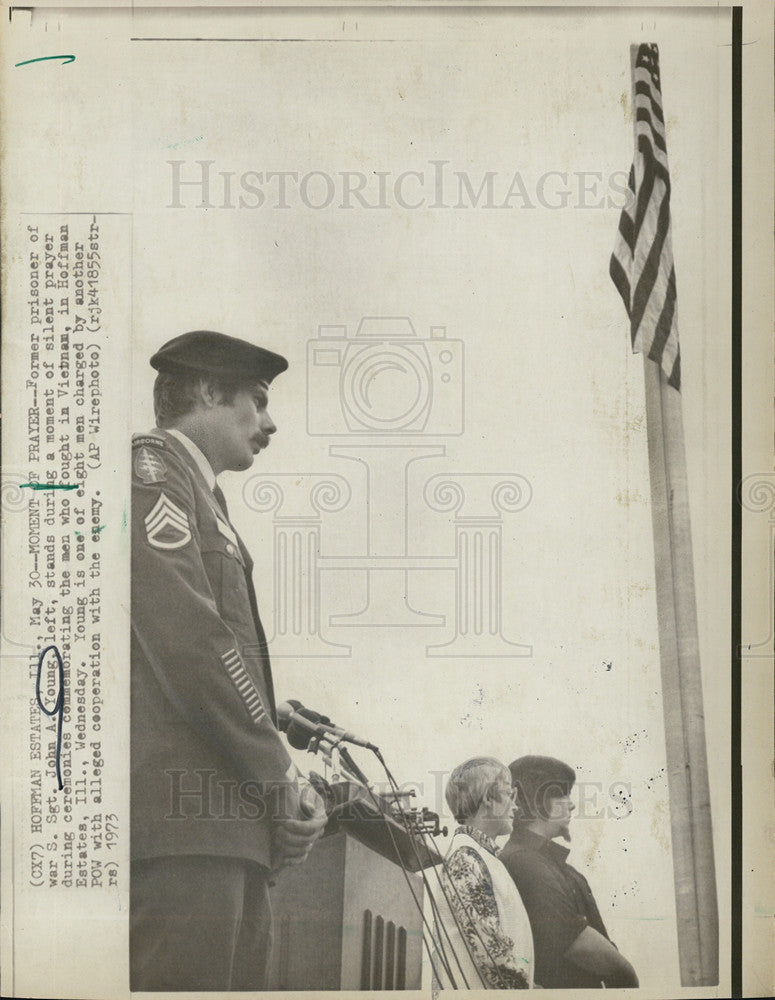 1973 Press Photo Former POW Sgt Young at Ceremony in Illinois - Historic Images