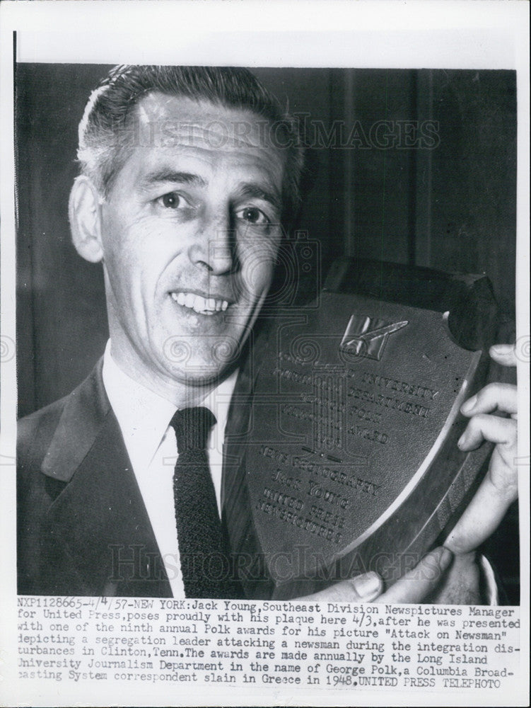 1957 Press Photo United Press Manager, Jack Young - Historic Images