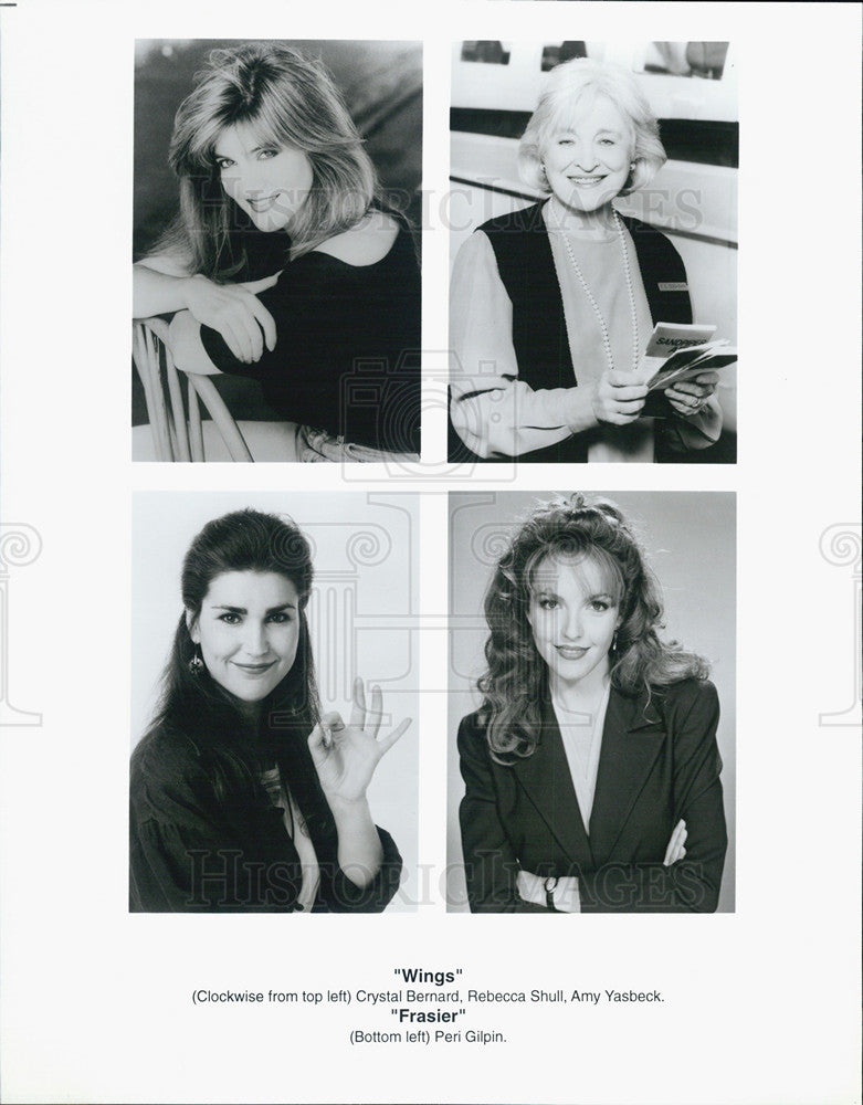 Press Photo Frasier&#39;s Peri Gilpin and Wings Amy Yasbeck, Rebecca Shull and Cryst - Historic Images