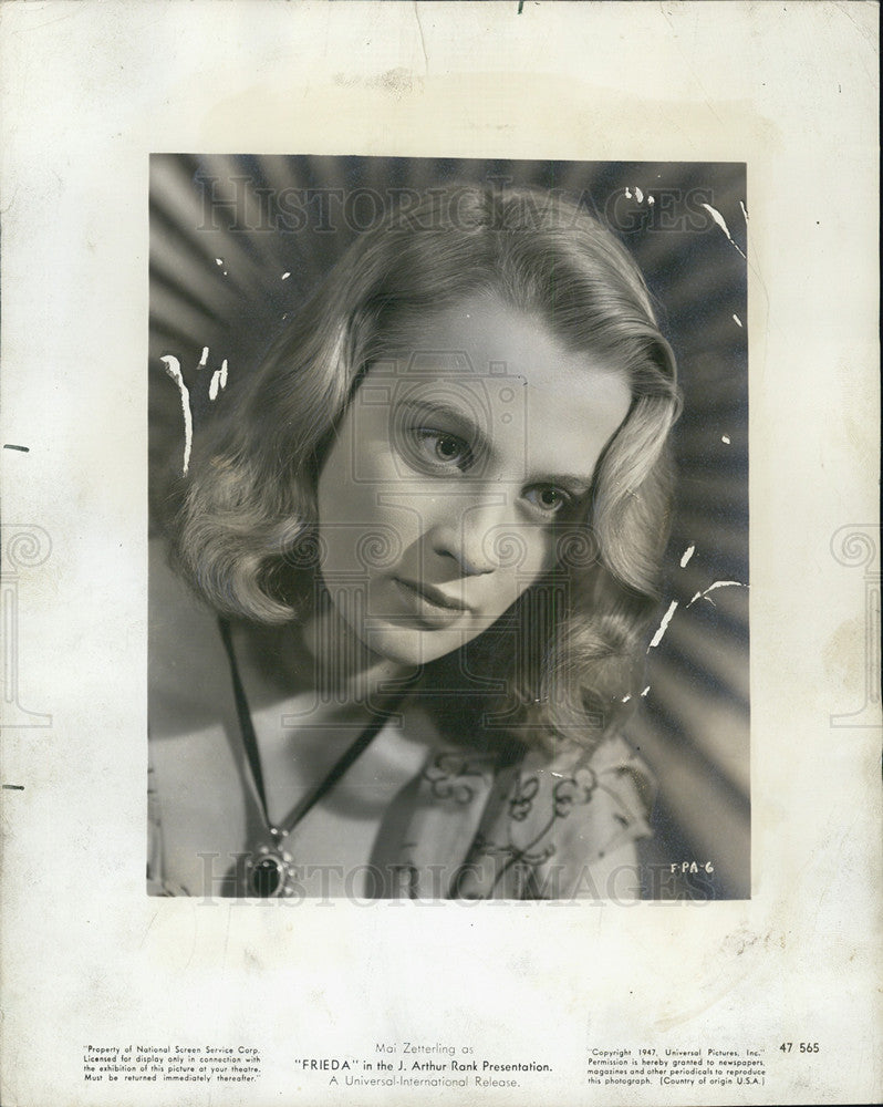 1948 Press Photo Mai Zetterling in &quot;Torment&quot; &amp; &quot;Frieda&quot; - Historic Images