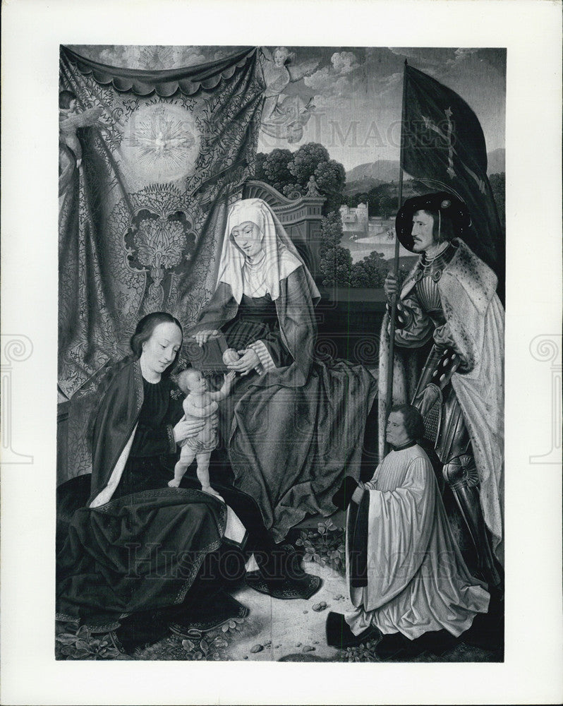 1957 Press Photo Madonna and Child with Saints Anne &amp; Gereon and donor by Bartel - Historic Images