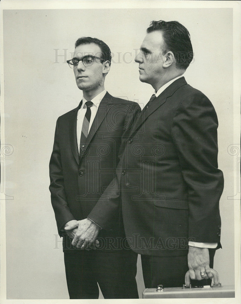 1965 Press Photo Gerald Andreolli &amp; dad Alfred,victims of a fire receive settlement - Historic Images