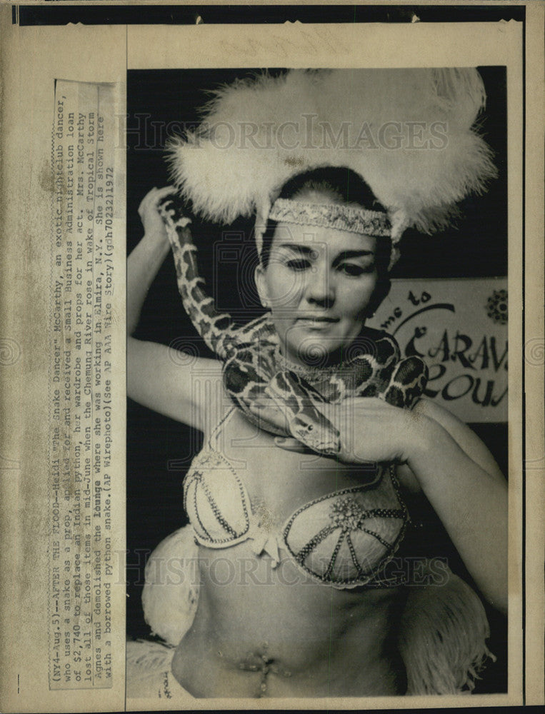 1972 Press Photo Heidi McCarthy Snake Dancer - Historic Images