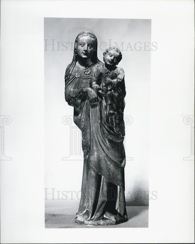 1957 Press Photo Madonna Child Sculpture Art Institute Chicago - Historic Images