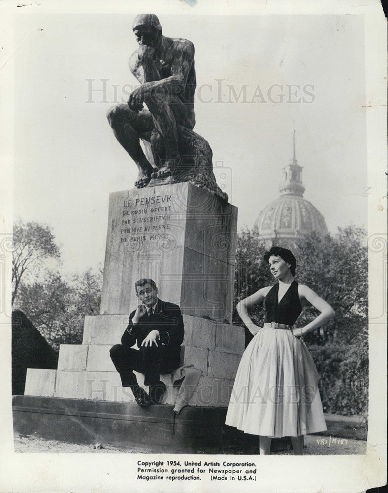 1954 Press Photo Jeanne Crain Alan Young Thinker - Historic Images