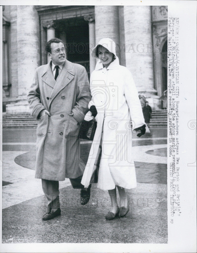 1958 Press Photo Eva Bartok Marquess Milford-Haven Vatican City - Historic Images