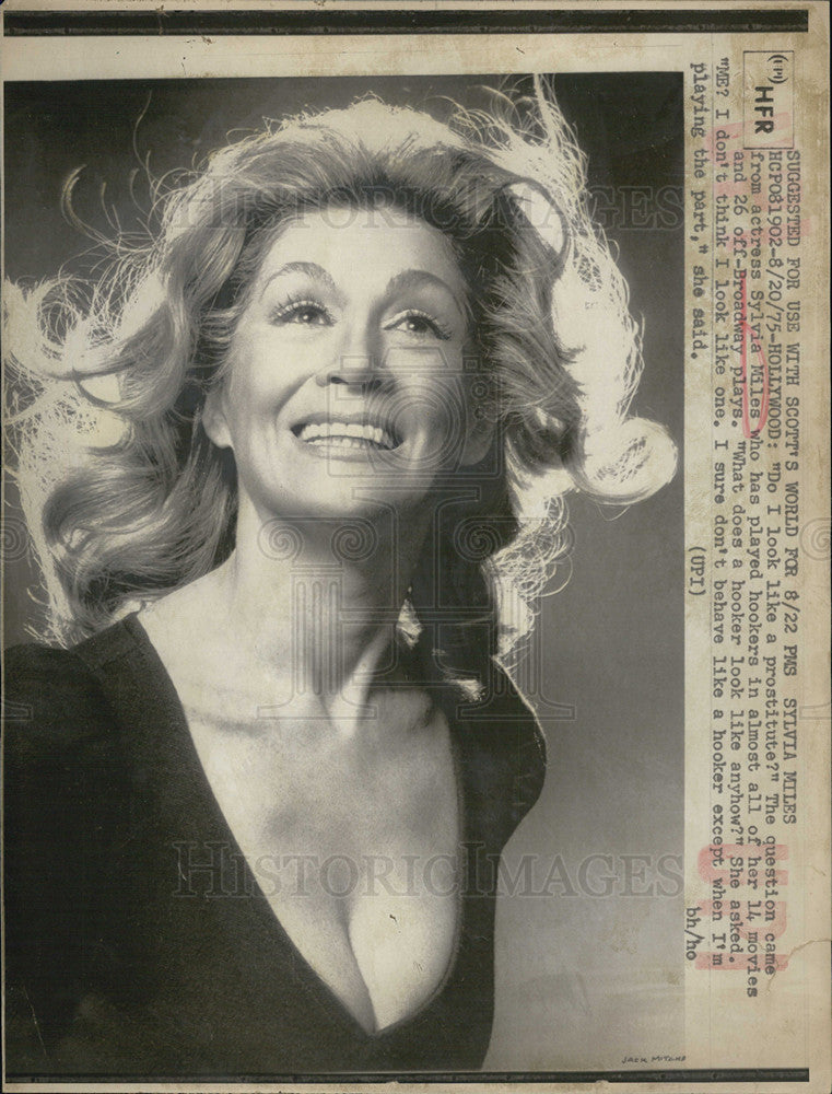 1975 Press Photo Sylvia Miles - Historic Images