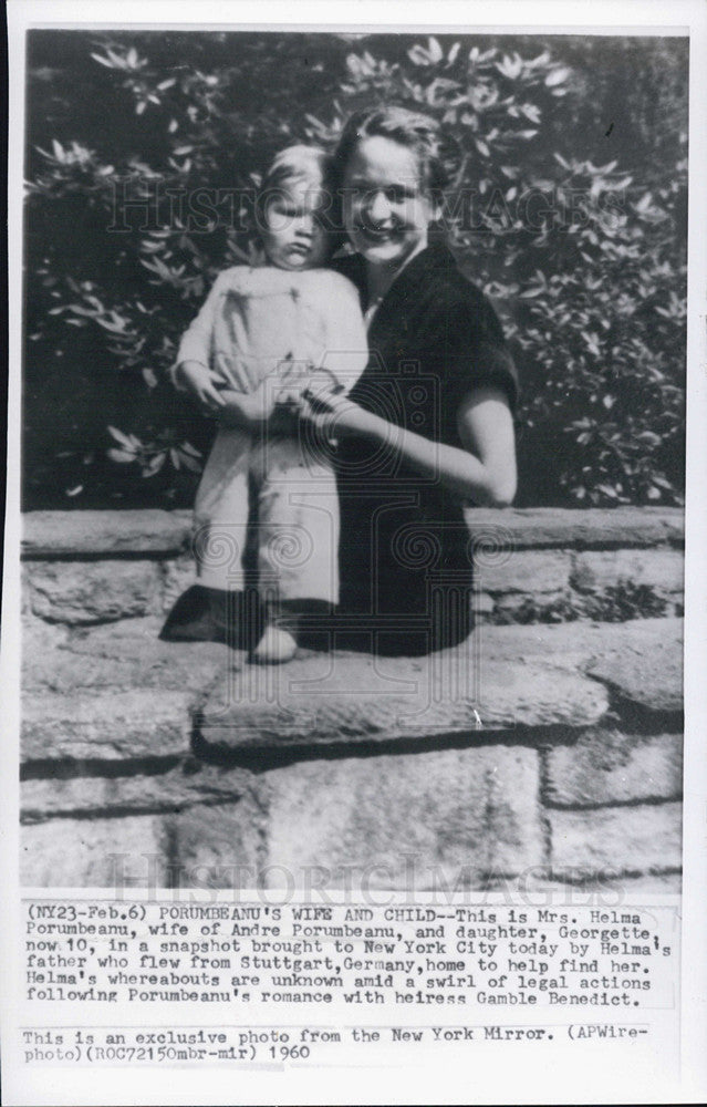 1960 Press Photo Mrs helena Porumbeam and daughter Georgette - Historic Images