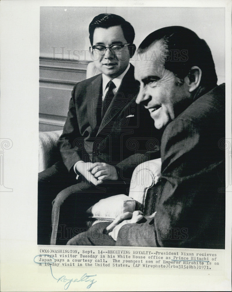 1971 Press Photo Prince Hitachi Japan President Richard Nixon Hirohito - Historic Images