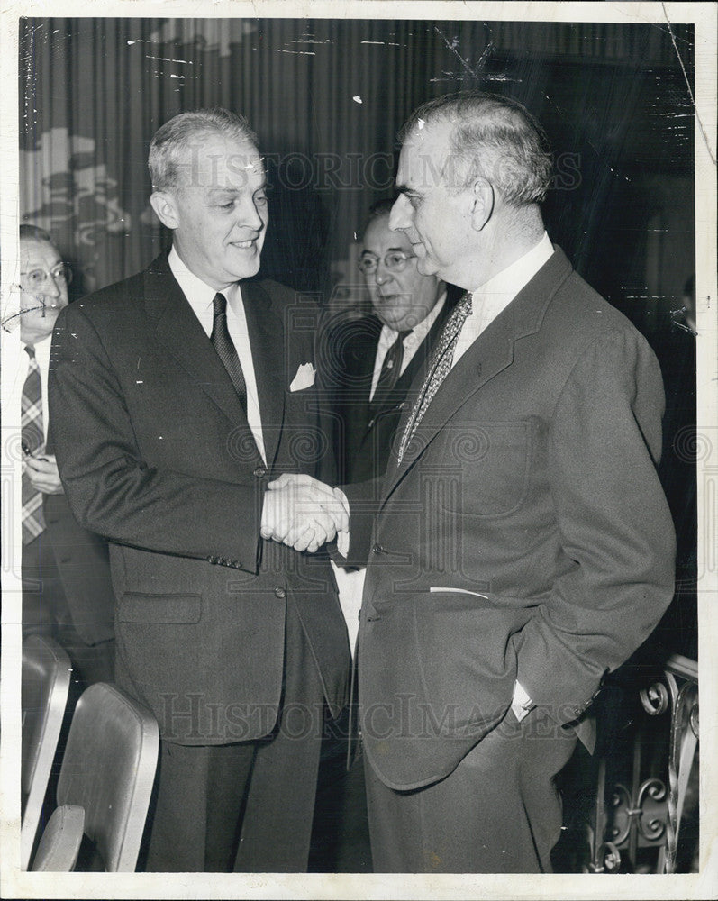 1955 Press Photo Paul Butler &amp; Ben ramsey at Dem Natl Comm meeting - Historic Images